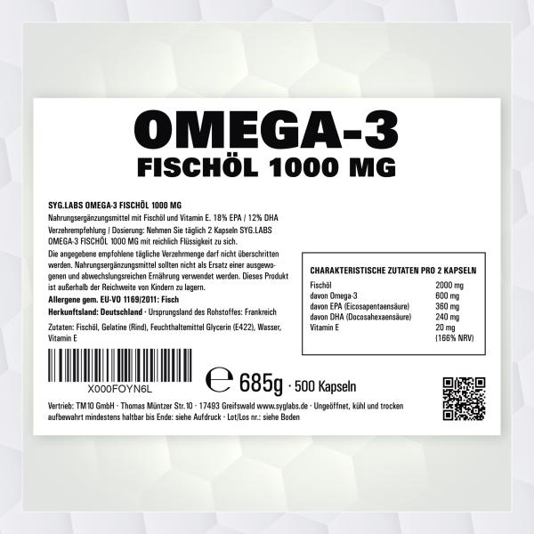 Omega-3 Fischöl 1000mg 250 Kapseln